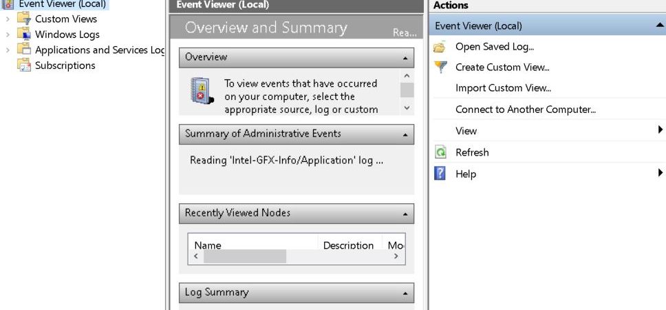 event viewer